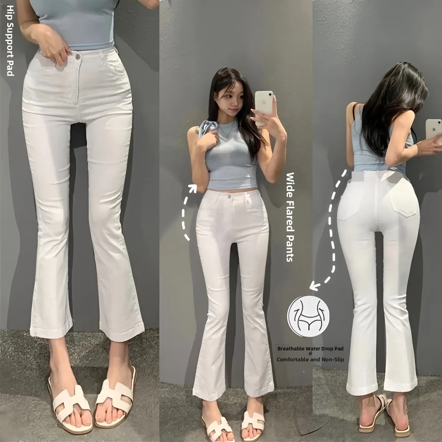 Sexy High Waist Bell Bot Jeans Women's Korean Version Slimming Nine Point Denim Pants in Milk White Versatile Ladies Jeans
Sexy High Waist Bell Bot Jeans Women's Korean Version Slimming Nine Point Denim Pants in Milk White Versatile Ladies Jeans