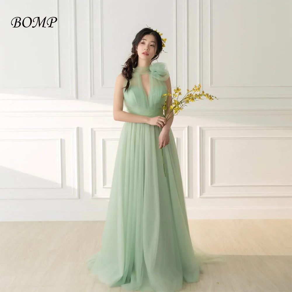 BOMP Elegant Green Wedding Party Dress Halter Cut Out Draped Floor Length Tulle Korea Photo Shoot Bridal Evening Gown Customized
BOMP Elegant Green Wedding Party Dress Halter Cut Out Draped Floor Length Tulle Korea Photo Shoot Bridal Evening Gown Customized