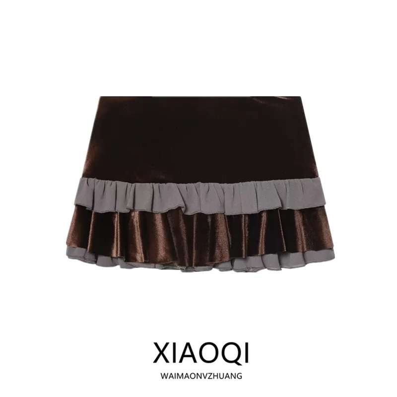 Low Waist Decorative Patchwork Skirt New Winter Faion Women's Clothing Layered Design A-Line Skirt Ci Commute
Low Waist Decorative Patchwork Skirt New Winter Faion Women's Clothing Layered Design A-Line Skirt Ci Commute