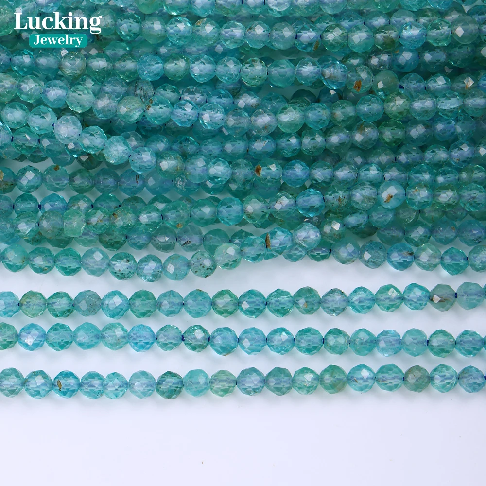 Natural 4mm Blue Apatite Faceted Beads 15inches Strand for Bohemian Spiritual Jewelry Unisex Gift or Jewelry Making DIY 
Natural 4mm Blue Apatite Faceted Beads 15inches Strand for Bohemian Spiritual Jewelry Unisex Gift or Jewelry Making DIY