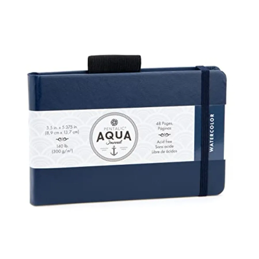 3.5" x 5.375" Aqua Journal, Watercolor, 48 Pages, Blue
3.5" x 5.375" Aqua Journal, Watercolor, 48 Pages, Blue