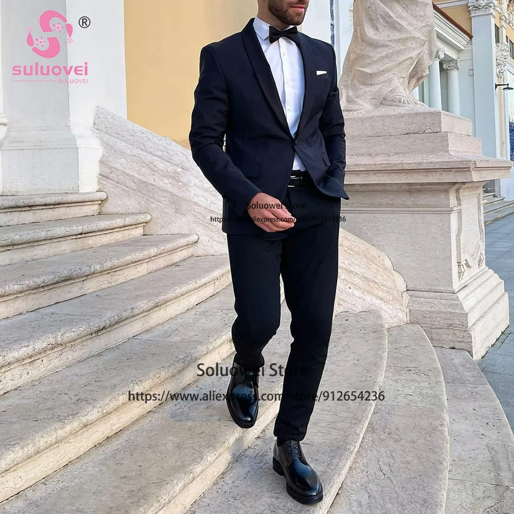 Fashion One Button Groom Wedding Tuxedo Slim Fit 2 Piece Jacket Pants Set Male Business Blazer Formal Shawl Lapel Suits For Mens
Fashion One Button Groom Wedding Tuxedo Slim Fit 2 Piece Jacket Pants Set Male Business Blazer Formal Shawl Lapel Suits For Mens