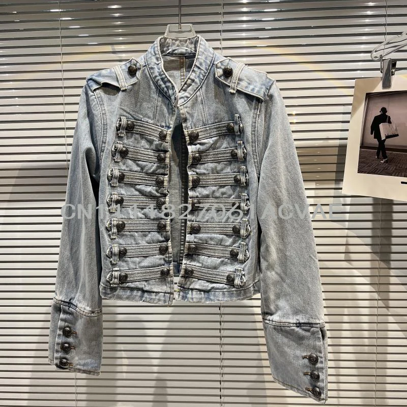 2026 new Autumn New Fashion Metal Buckle Design Shoulder Strap Denim Short Jacket For Women High Street Coat Female 11A06995
2026 new Autumn New Fashion Metal Buckle Design Shoulder Strap Denim Short Jacket For Women High Street Coat Female 11A06995
