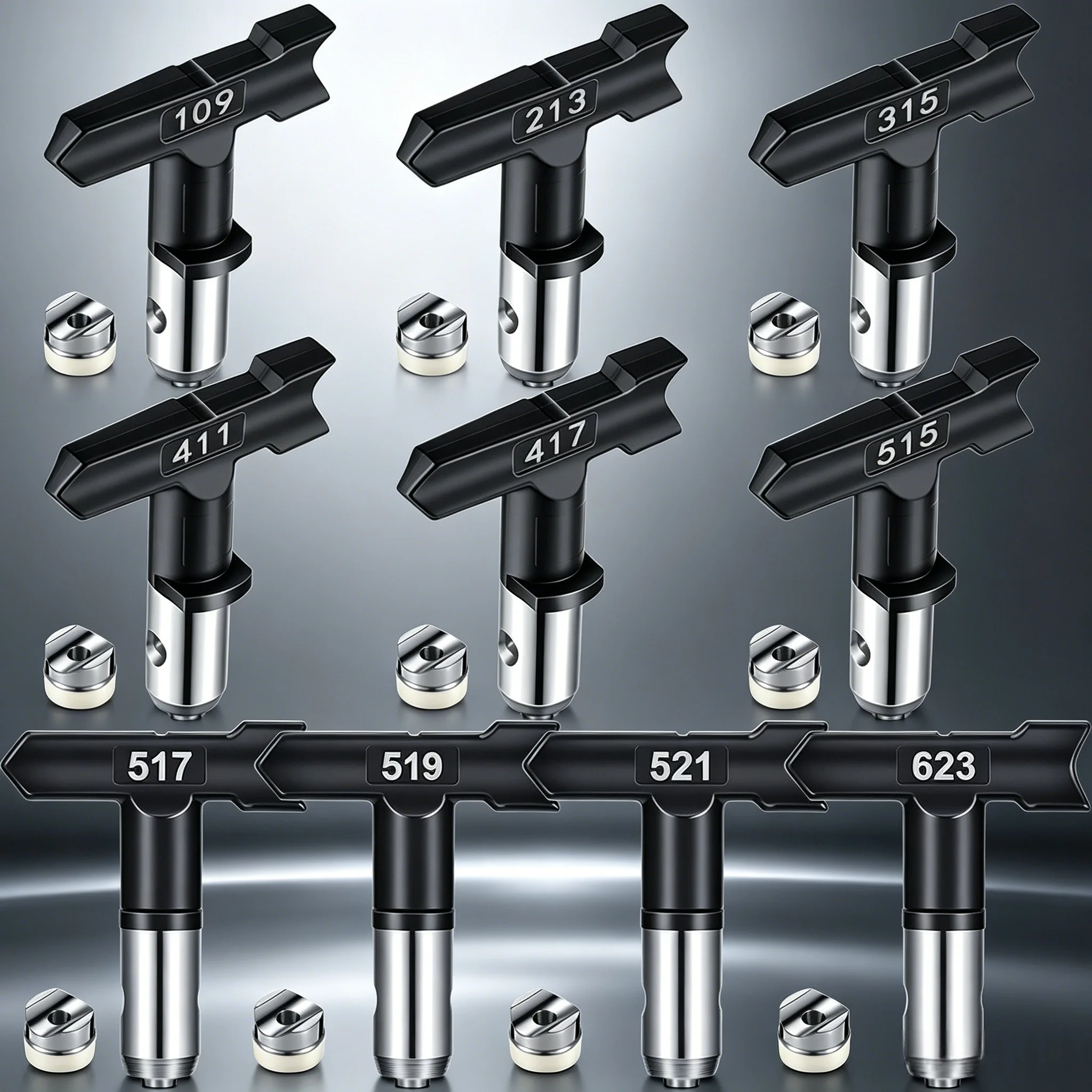 10PCS Airless Paint Spray Nozzle Tips Kit with Seals for Paint Sprayer Accessories
10PCS Airless Paint Spray Nozzle Tips Kit with Seals for Paint Sprayer Accessories