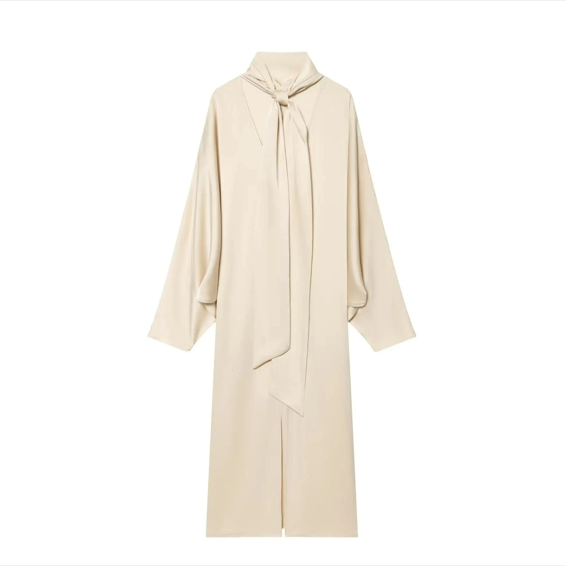 Элегантное вечернее однотонное свободное платье с открытой спиной, Vestidos, платье для женщин, атласное вечернее платье с воротником-стойкой и длинными рукавами
Элегантное вечернее однотонное свободное платье с открытой спиной, Vestidos, платье для женщин, атласное вечернее платье с воротником-стойкой и длинными рукавами