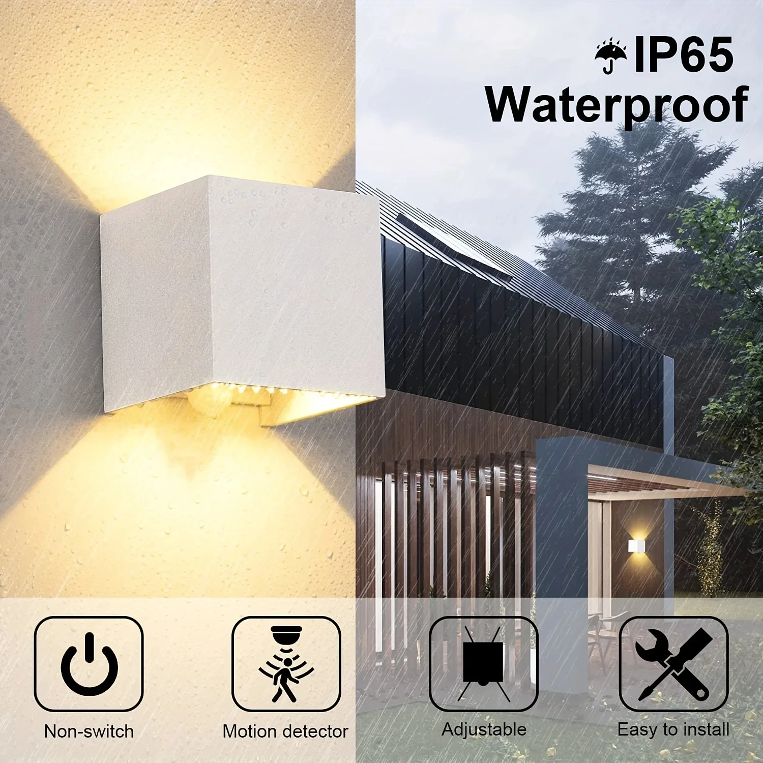 12W LED Wall Lights with Motion Sensor Indoor/Outdoor Pack of 2 Outdoor Lights with Motion Sensor 3000 K Warm White LED Outdoor
12W LED Wall Lights with Motion Sensor Indoor/Outdoor Pack of 2 Outdoor Lights with Motion Sensor 3000 K Warm White LED Outdoor