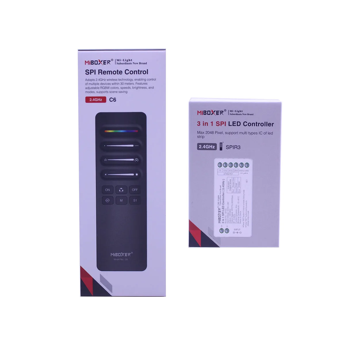 2.4GHz Mi BOXER SPIR3 3 in 1 SPI LED Controller C6 SPI Remote For WS2812B SK6812 WS2811 RGB RGBW RGBWW Single color
2.4GHz Mi BOXER SPIR3 3 in 1 SPI LED Controller C6 SPI Remote For WS2812B SK6812 WS2811 RGB RGBW RGBWW Single color