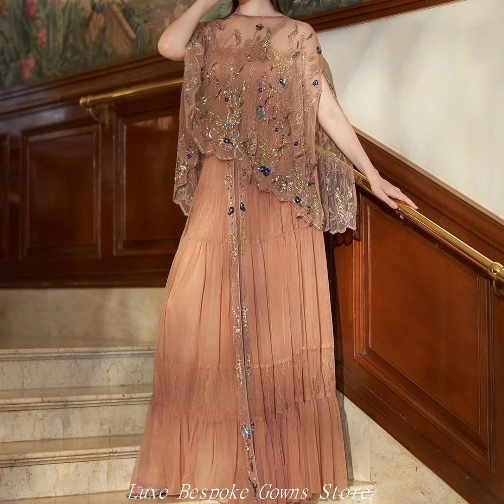 Women's A-line Evening Dresses Floor-length O-neck Sleeveless Prom Dresses Fashion Sequined Stole Simple Draped Customized Gowns
Women's A-line Evening Dresses Floor-length O-neck Sleeveless Prom Dresses Fashion Sequined Stole Simple Draped Customized Gowns