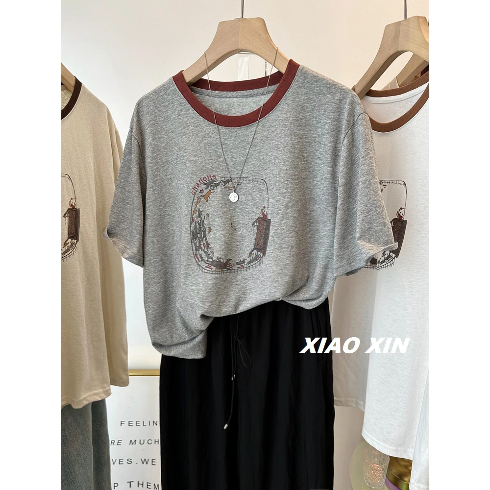 plus Size Women's Cotton T-Shirt Short Sleeve Loose Fit Summer New Style Casual Versatile Slimming Unique Top for Plump Sister
plus Size Women's Cotton T-Shirt Short Sleeve Loose Fit Summer New Style Casual Versatile Slimming Unique Top for Plump Sister
