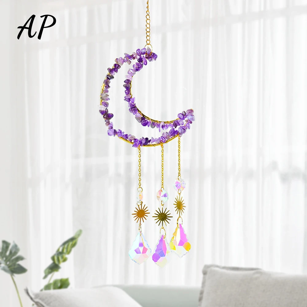 Natural Crystal Gravel Wind Chime Sun Catcher Hanging Curtain Windchimes Star Moon Pendant Rainbow Wind Chime Garden decoration
Natural Crystal Gravel Wind Chime Sun Catcher Hanging Curtain Windchimes Star Moon Pendant Rainbow Wind Chime Garden decoration