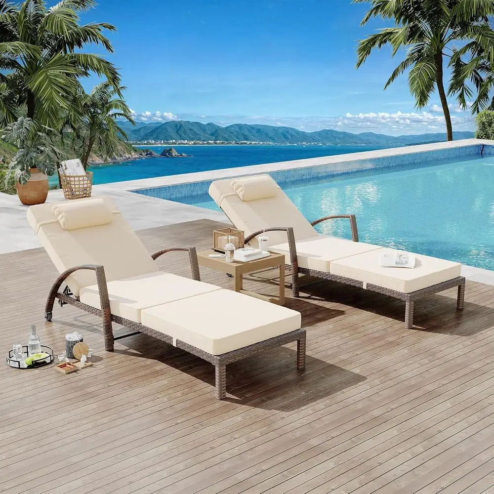 Premium Adjustable Chair - Weather-Resistant PE Rattan Wicker Patio Sun Lounger With 5-Position Recliner, Thick Cushion & Wheels
Premium Adjustable Chair - Weather-Resistant PE Rattan Wicker Patio Sun Lounger With 5-Position Recliner, Thick Cushion & Wheels