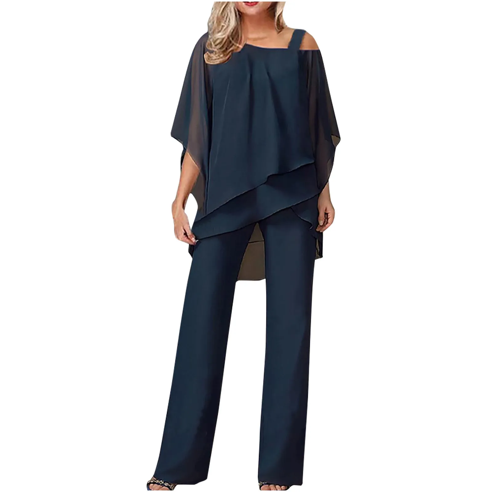 Women Trousers Sets Two Pieces Sale Sexy Off Shoulder Half Batwing Sleeve Blouse&OL Wide Leg Loose Pant Suits
Women Trousers Sets Two Pieces Sale Sexy Off Shoulder Half Batwing Sleeve Blouse&OL Wide Leg Loose Pant Suits