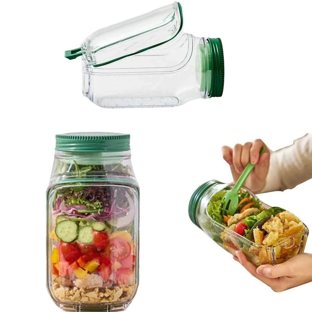 Salad Jar with Side Opening Jar Salad Container Lunch Dressing Compartment Leak-Proof Portable Pod Jar for Home Office Travel
Salad Jar with Side Opening Jar Salad Container Lunch Dressing Compartment Leak-Proof Portable Pod Jar for Home Office Travel