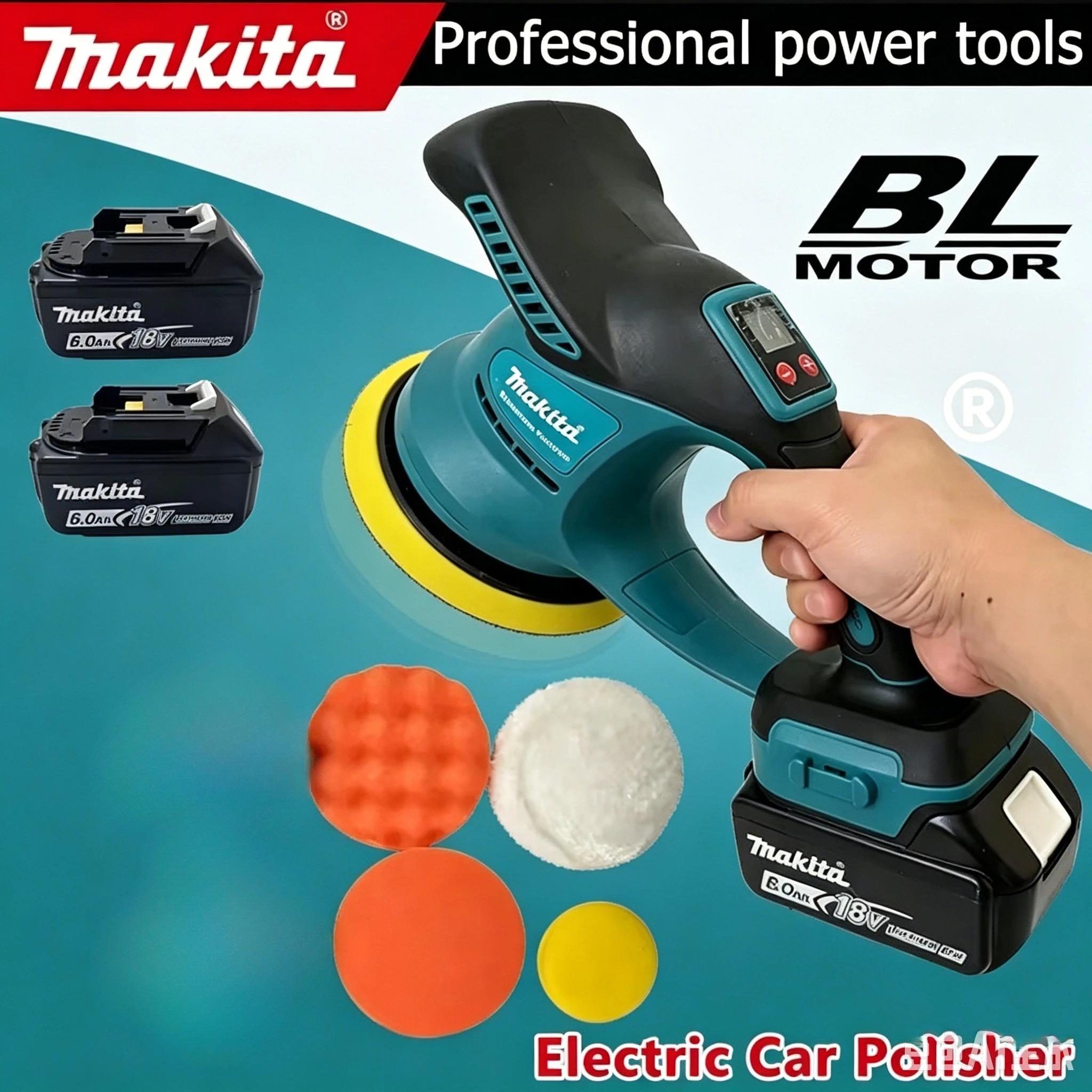 Makita Cordless Car Polisher with Brushless Motor, 6-Speed Adjustable for Detailing and Waxing Sanding Sealing Glaze Tool
Makita Cordless Car Polisher with Brushless Motor, 6-Speed Adjustable for Detailing and Waxing Sanding Sealing Glaze Tool
