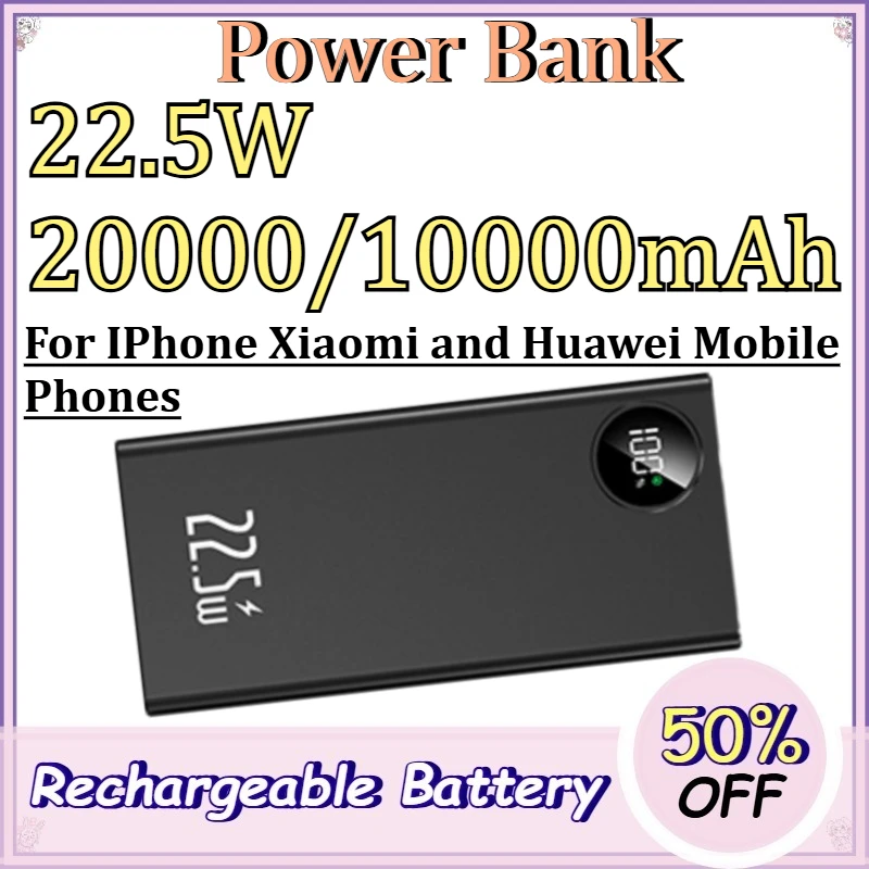 22.5W 20000/10000mAh Power Bank for IPhone Xiaomi and Huawei Mobile Phones Round Screen Digital Display Fast Charging PowerBank
22.5W 20000/10000mAh Power Bank for IPhone Xiaomi and Huawei Mobile Phones Round Screen Digital Display Fast Charging PowerBank