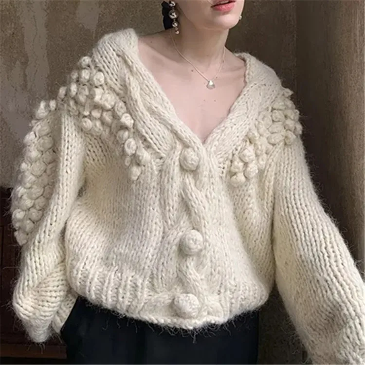 TEELYNN Boho Handmade Crochet Knitted Sweater Coat for Women Tops Vintage Long Sleeve V Neck Winter Warm Outwear Sweaters Jumper
TEELYNN Boho Handmade Crochet Knitted Sweater Coat for Women Tops Vintage Long Sleeve V Neck Winter Warm Outwear Sweaters Jumper