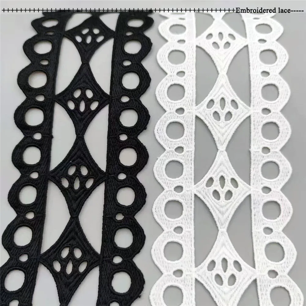 High Quality Black Lace Fabric 5cm Ribbon Embroidery Lace Fabric Sewing Collar Trimmings Ribbon White Lace encaje dentelle
High Quality Black Lace Fabric 5cm Ribbon Embroidery Lace Fabric Sewing Collar Trimmings Ribbon White Lace encaje dentelle