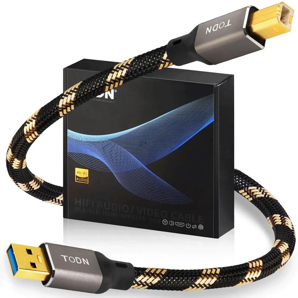 Premium 4-Core OCC USB A to USB B Cable for DAC/Sound Card/Amps/Piano - 3ft/1m Length
Premium 4-Core OCC USB A to USB B Cable for DAC/Sound Card/Amps/Piano - 3ft/1m Length
