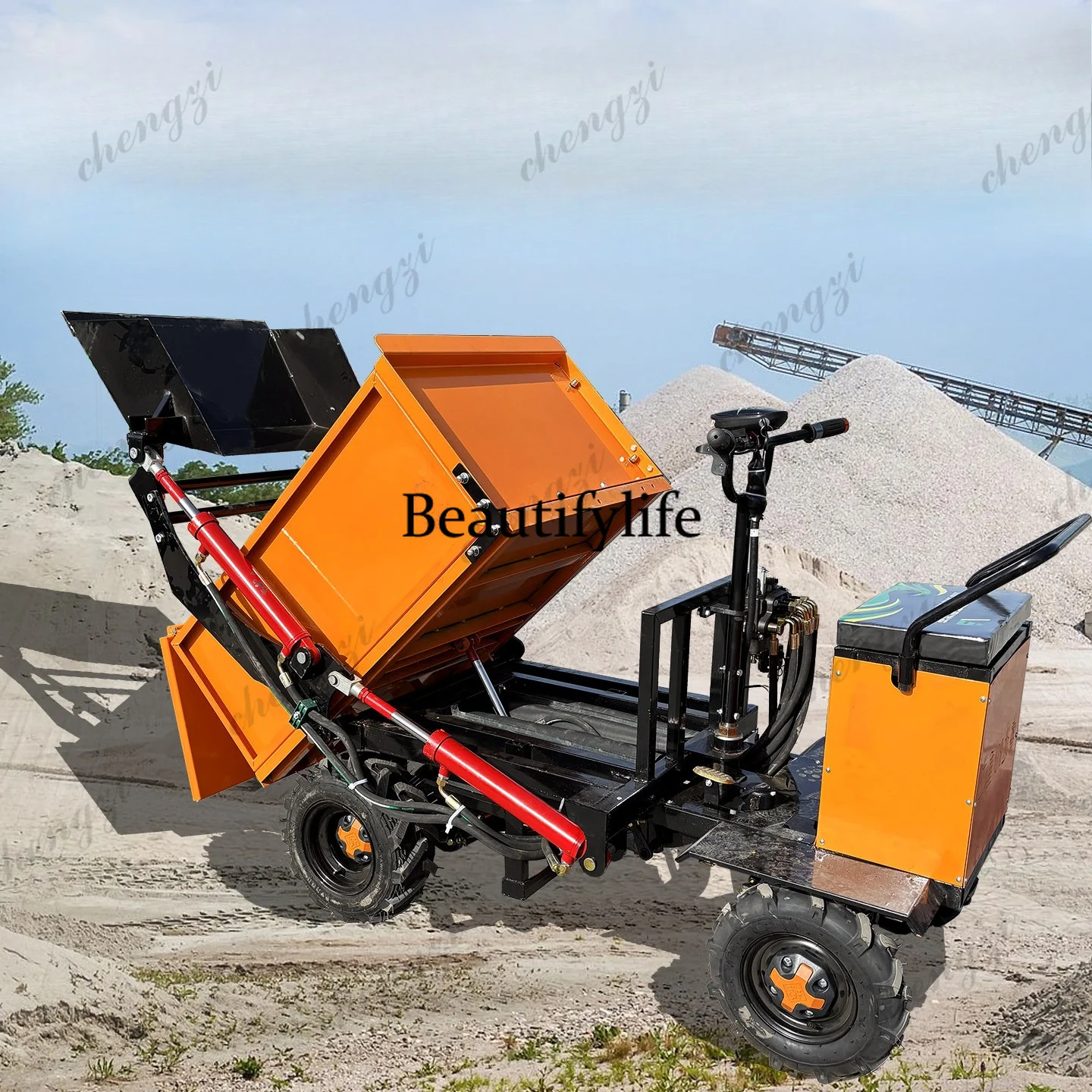 Construction site four-wheel electric trolley dump truck agricultural orchard breeding and pulling dung truck
Construction site four-wheel electric trolley dump truck agricultural orchard breeding and pulling dung truck