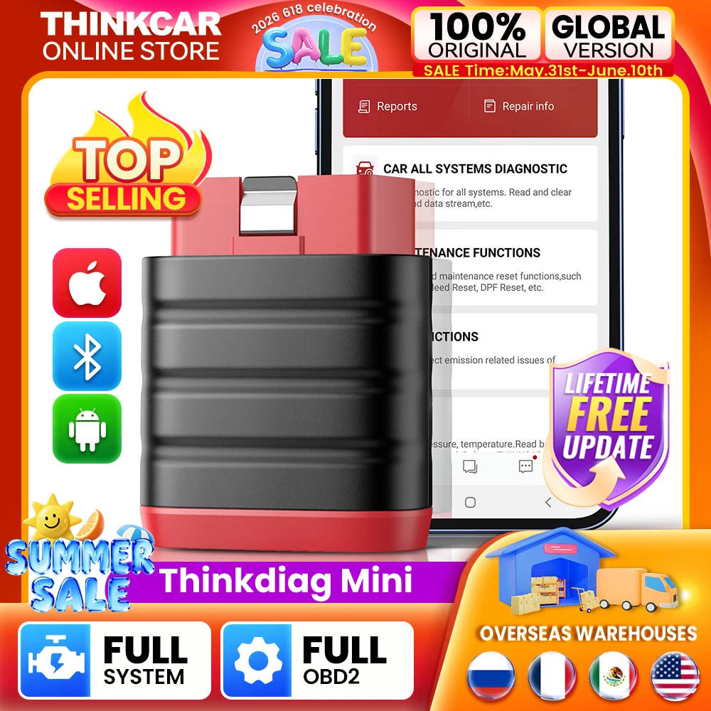 THINKCAR ThinkDiag Mini Automotive OBD2 Scanner Car Diagnostic Tools OBD Code Reader All System Diagnosis Lifetime Free Updater
THINKCAR ThinkDiag Mini Automotive OBD2 Scanner Car Diagnostic Tools OBD Code Reader All System Diagnosis Lifetime Free Updater