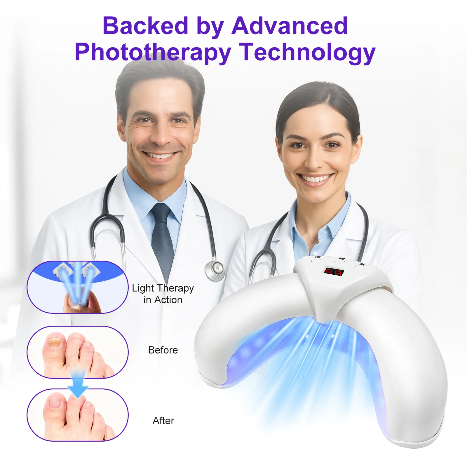 Home Use Toenail Fungus Laser Treatment Device Anti Fungal Therapy Instrument for Onychomycosis Discolored Cracked Nails Repair
Home Use Toenail Fungus Laser Treatment Device Anti Fungal Therapy Instrument for Onychomycosis Discolored Cracked Nails Repair