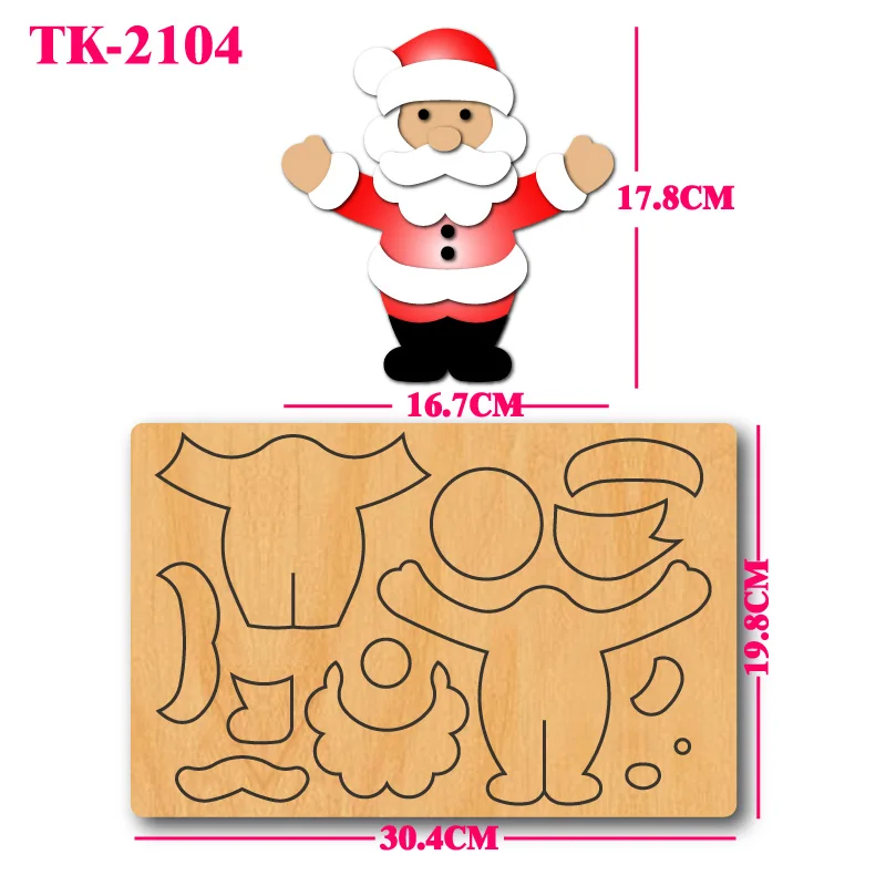 Santa Claus wooden cutting molds, DIY handmade paper art, scrapbook and other craft die-cutting molds
Santa Claus wooden cutting molds, DIY handmade paper art, scrapbook and other craft die-cutting molds