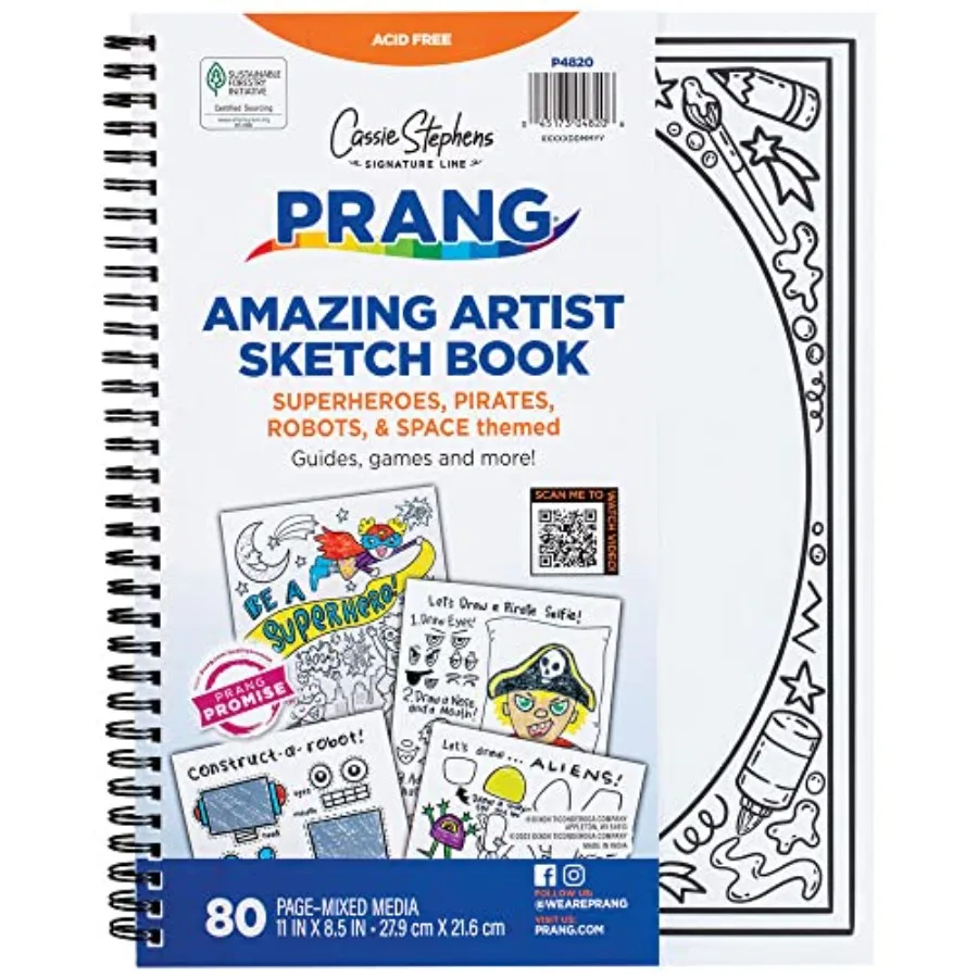Amazing Artist Sketch Book By Cassie Stephens, White, 8.5" x 11", 80 Pages
Amazing Artist Sketch Book By Cassie Stephens, White, 8.5" x 11", 80 Pages