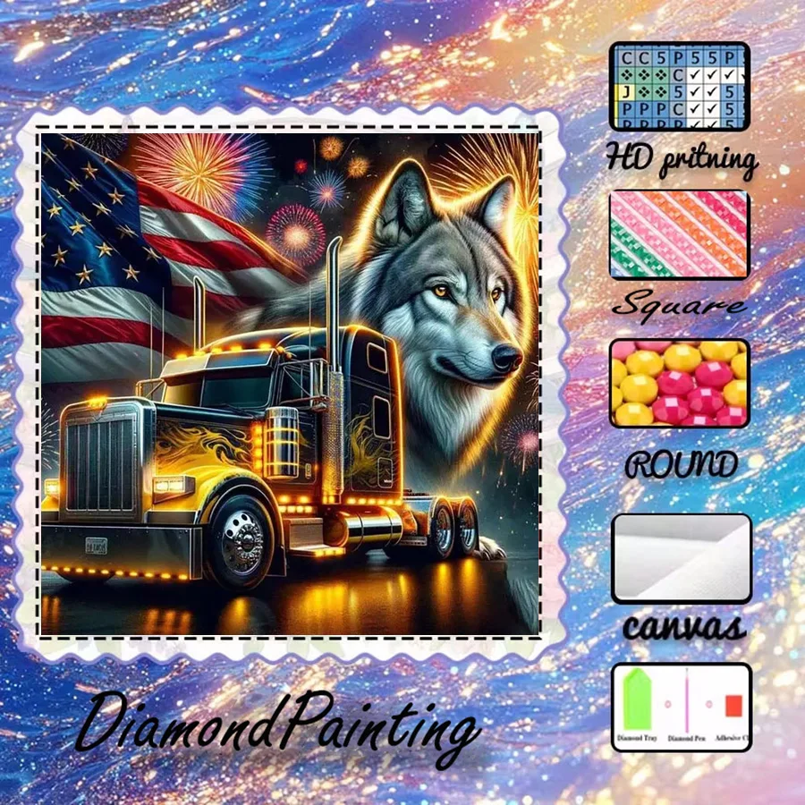 1 Piece - 5D-DIY - Flocking Cloth - Special Drill Bits - Diamond Painting Set - Truck, Wolf - Mosaic - Diamond Art
1 Piece - 5D-DIY - Flocking Cloth - Special Drill Bits - Diamond Painting Set - Truck, Wolf - Mosaic - Diamond Art