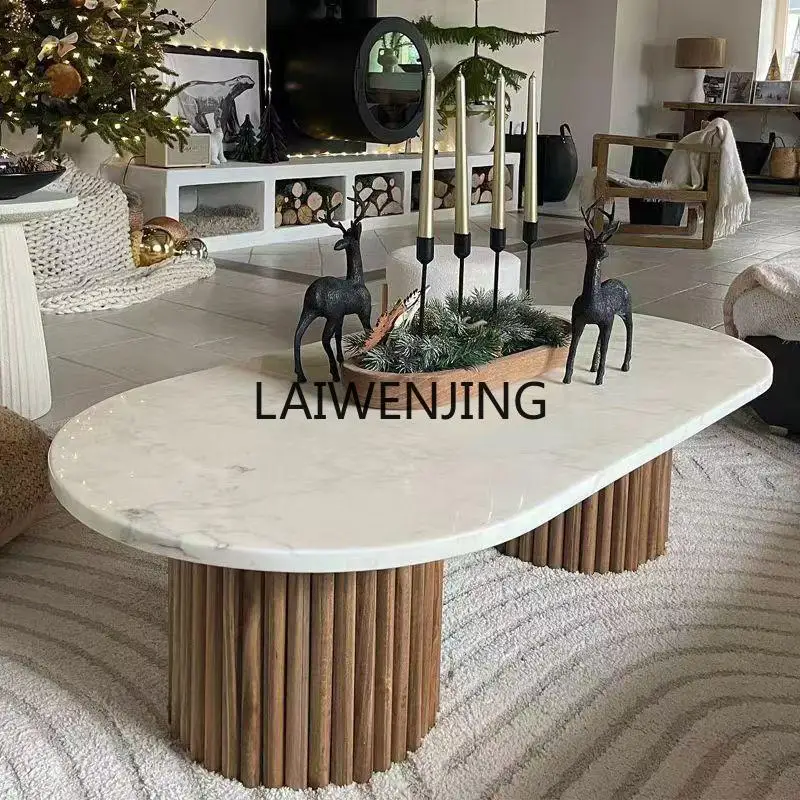 SGF retro oval living room marble coffee table creative solid wood coffee table
SGF retro oval living room marble coffee table creative solid wood coffee table