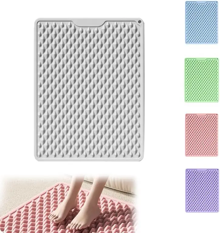 Silicone Foot Reflexology Mat with Pressure Points for Anti-Fatigue Standing Desk and Home Use
Silicone Foot Reflexology Mat with Pressure Points for Anti-Fatigue Standing Desk and Home Use