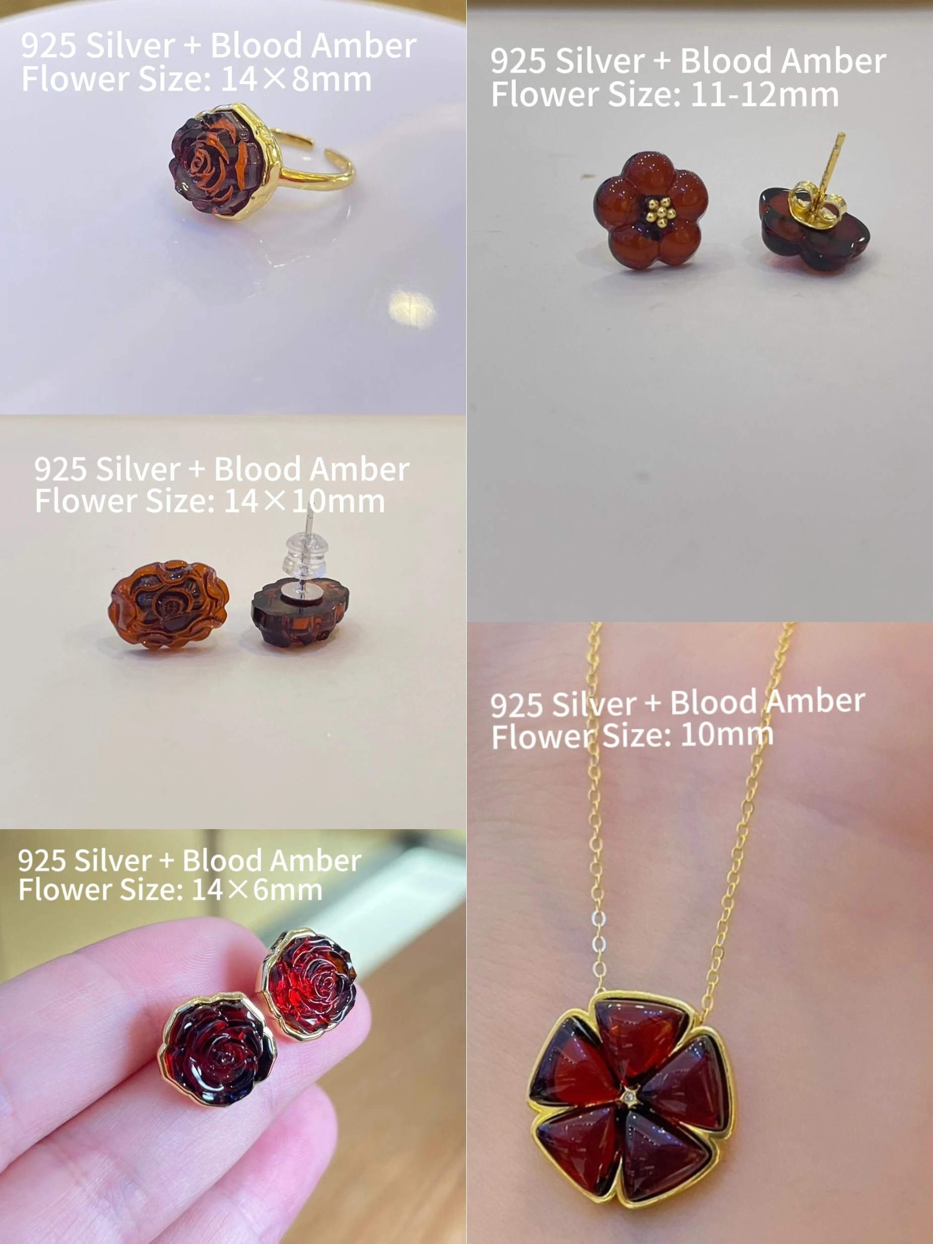 Certificated Pure Silver Natural Blatic Red Amber Jewelry Silversmith Handmade Rose Dahlia Ring/Necklace/Earring Women Gifts
Certificated Pure Silver Natural Blatic Red Amber Jewelry Silversmith Handmade Rose Dahlia Ring/Necklace/Earring Women Gifts
