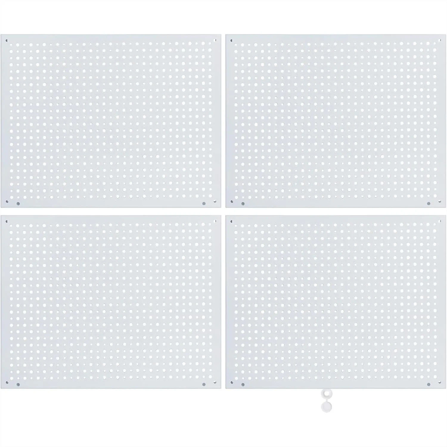 Steel Peg Board 4-Pack, Heavy Duty Organization Panels, Universal 1/8 & 1/4 Hooks, Garage Tool Storage, White 16x12
Steel Peg Board 4-Pack, Heavy Duty Organization Panels, Universal 1/8 & 1/4 Hooks, Garage Tool Storage, White 16x12