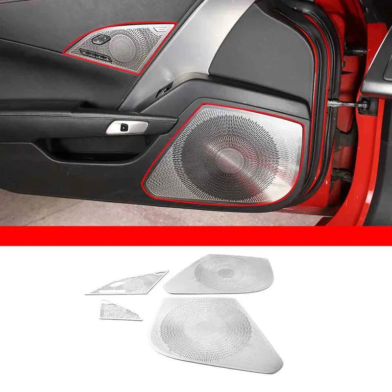 For 2014-2019 Chevrolet Corvette C7 Z06 Stainless Steel Silver Car Styling Door Speaker Grille Sticker Car Interior Accessories
For 2014-2019 Chevrolet Corvette C7 Z06 Stainless Steel Silver Car Styling Door Speaker Grille Sticker Car Interior Accessories