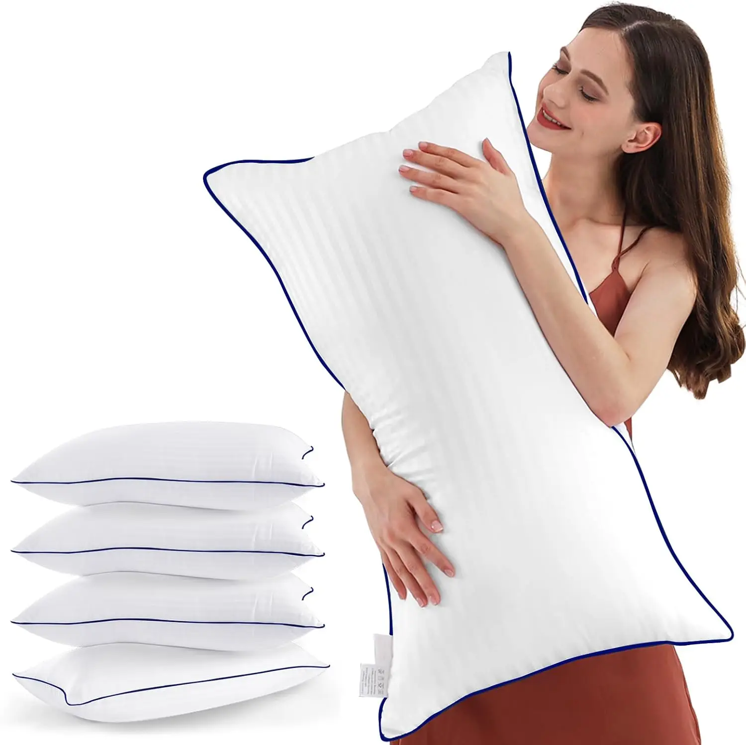 King Size Pillows Set of 4, Luxury Hotel Pillows with Soft Down Alternative Filling for Back, Stomach and Side Sleepers
King Size Pillows Set of 4, Luxury Hotel Pillows with Soft Down Alternative Filling for Back, Stomach and Side Sleepers