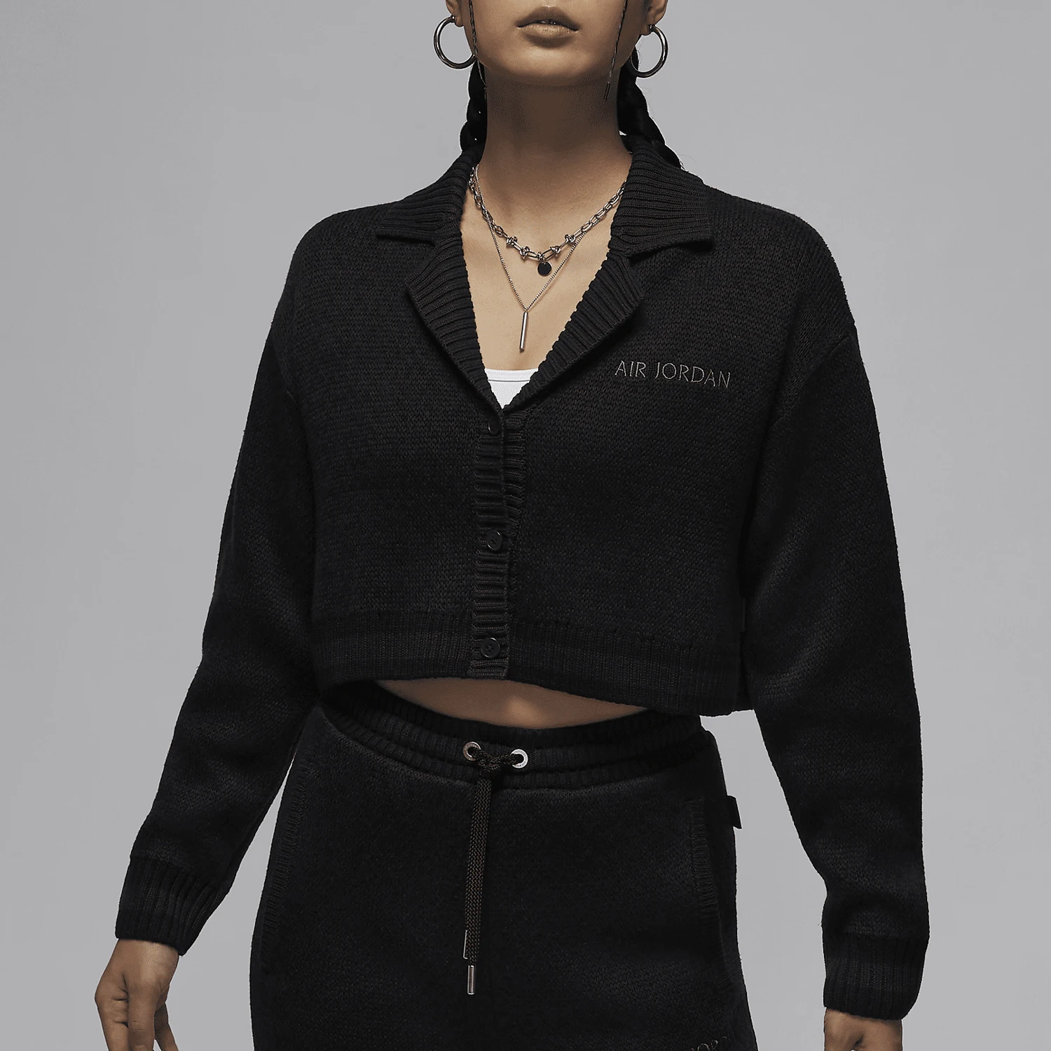 Nike genuine JORDAN women's fashionable sports collar knitted cardigan FZ4196-010
Nike genuine JORDAN women's fashionable sports collar knitted cardigan FZ4196-010