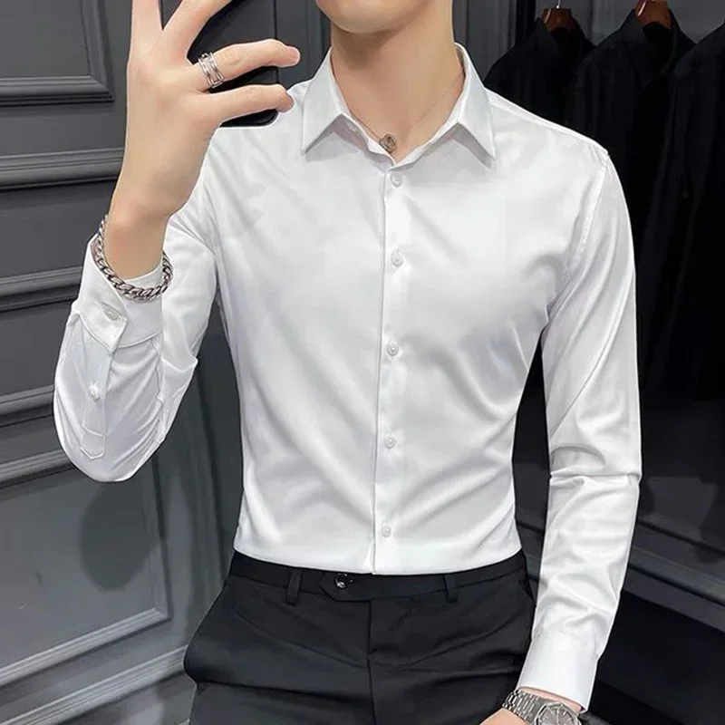 Fashion Lapel Button Solid Color Casual Shirts Men's Clothing 2023 Autumn New Oversized All-match Tops Long Sleeve Korean Shirt
Fashion Lapel Button Solid Color Casual Shirts Men's Clothing 2023 Autumn New Oversized All-match Tops Long Sleeve Korean Shirt