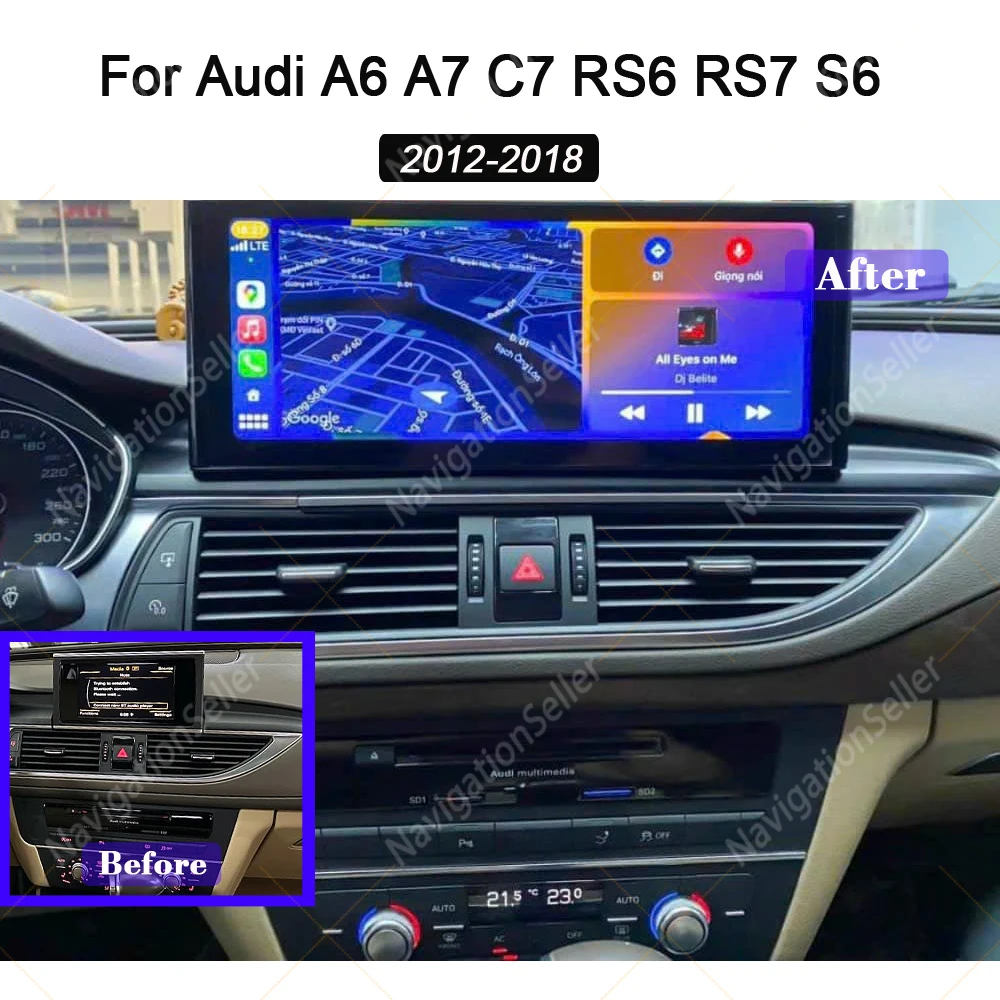Carplay Car Radio For Audi A6 A7 C7 RS6 RS7 S6 RMC MMI 2012-2018 Screen Upgrade Wireless Android Auto Stereo Multimedia Gps DAB
Carplay Car Radio For Audi A6 A7 C7 RS6 RS7 S6 RMC MMI 2012-2018 Screen Upgrade Wireless Android Auto Stereo Multimedia Gps DAB