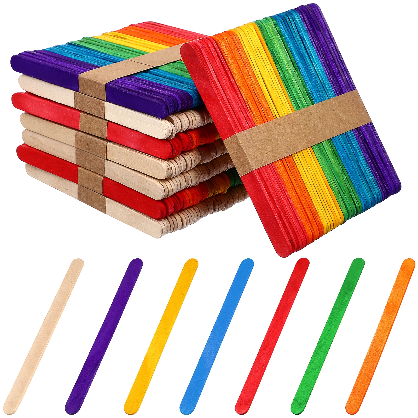 8 Packs Popsicle Sticks 114x10x2mm Natural Wood Colored Crafting DIY Food Grade Wooden Rods for Kids Math Learning Party
8 Packs Popsicle Sticks 114x10x2mm Natural Wood Colored Crafting DIY Food Grade Wooden Rods for Kids Math Learning Party