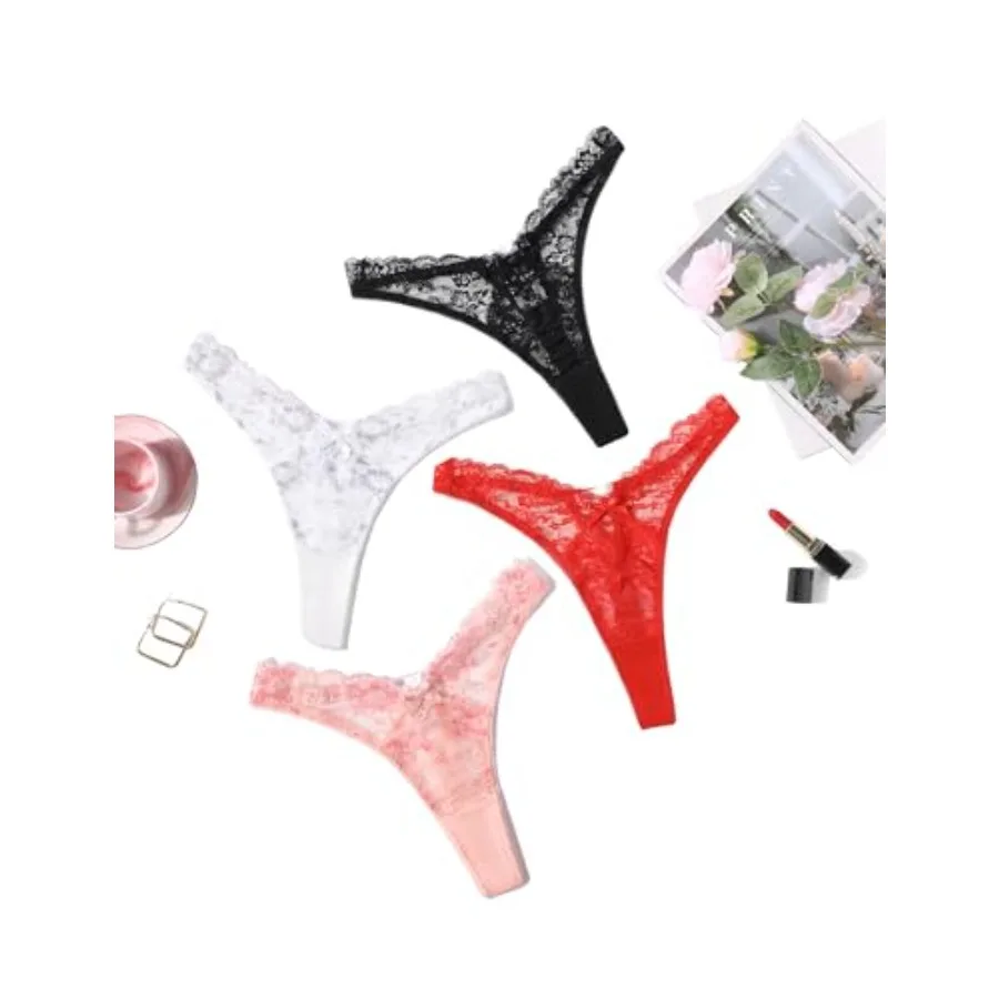 Women Sexy Underwear Lace G-string Exotic Lingerie Panties V-Shape Cheeky Tangas with Bow Decor
Women Sexy Underwear Lace G-string Exotic Lingerie Panties V-Shape Cheeky Tangas with Bow Decor