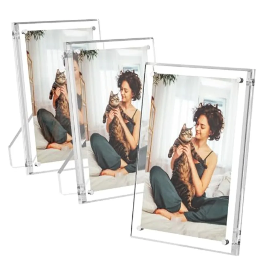 Acrylic Picture Frames 3 Pack, Clear Picture Frames with Stand, Magnetic Frame Lucite Frameless Transparent Floating Gift for H
Acrylic Picture Frames 3 Pack, Clear Picture Frames with Stand, Magnetic Frame Lucite Frameless Transparent Floating Gift for H