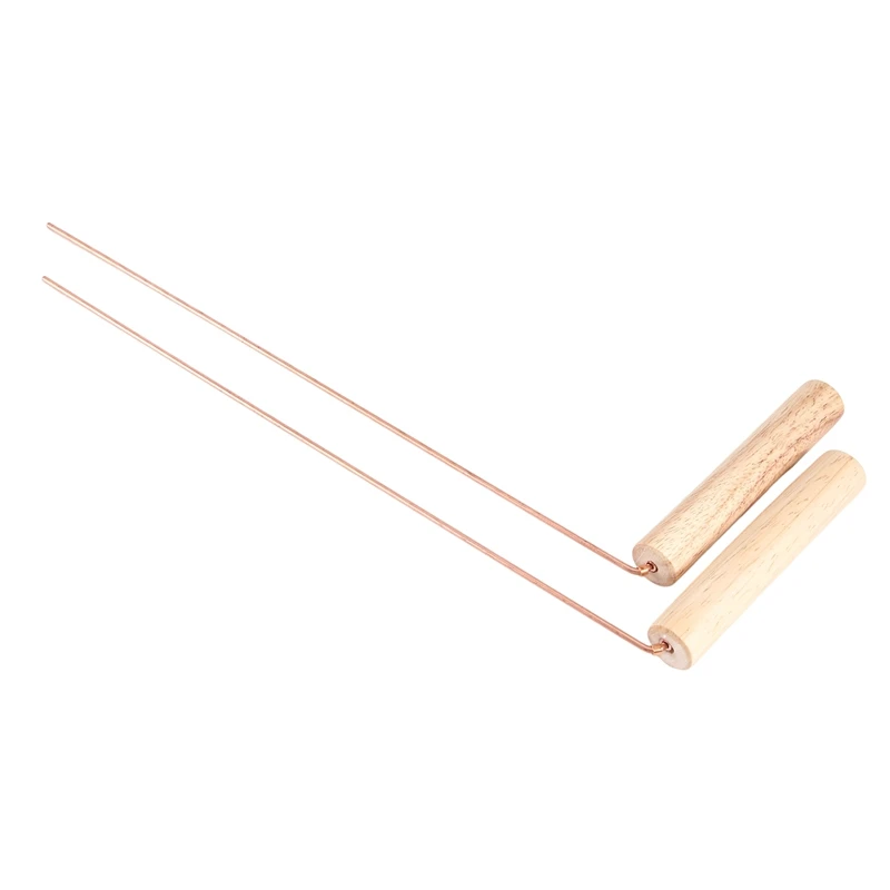 2Pcs Pure Copper Probes Rod For Divination Tool With Wooden Handles Wood Handles For Water Treasure
2Pcs Pure Copper Probes Rod For Divination Tool With Wooden Handles Wood Handles For Water Treasure
