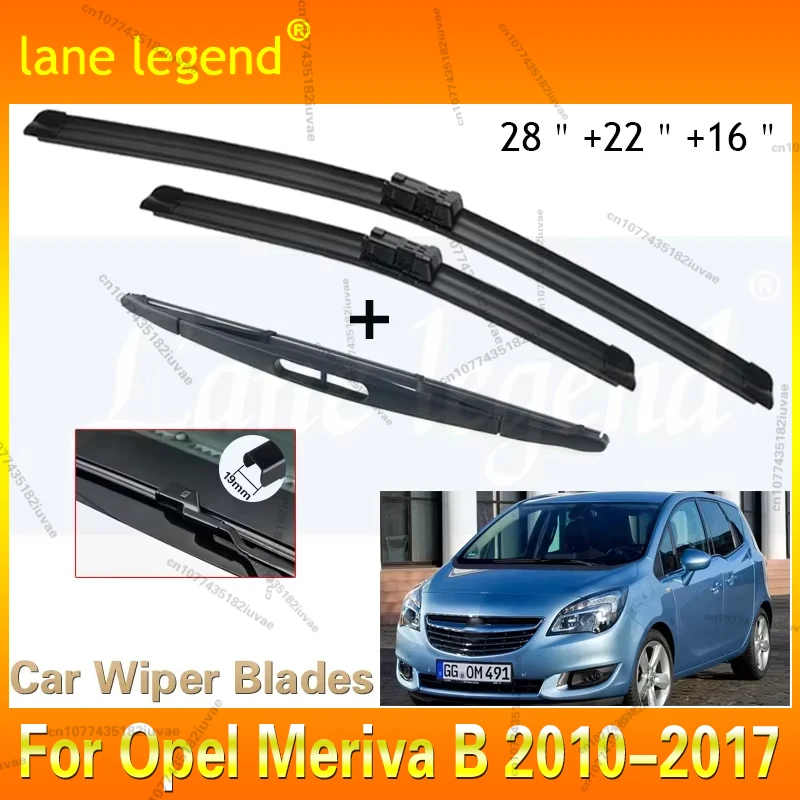 3PCS For Opel Meriva B 2010-2017 28"+22"+16" Front Rear Wiper Blades Windshield Windscreen Window Cutter Accessories 2016 2017
3PCS For Opel Meriva B 2010-2017 28"+22"+16" Front Rear Wiper Blades Windshield Windscreen Window Cutter Accessories 2016 2017
