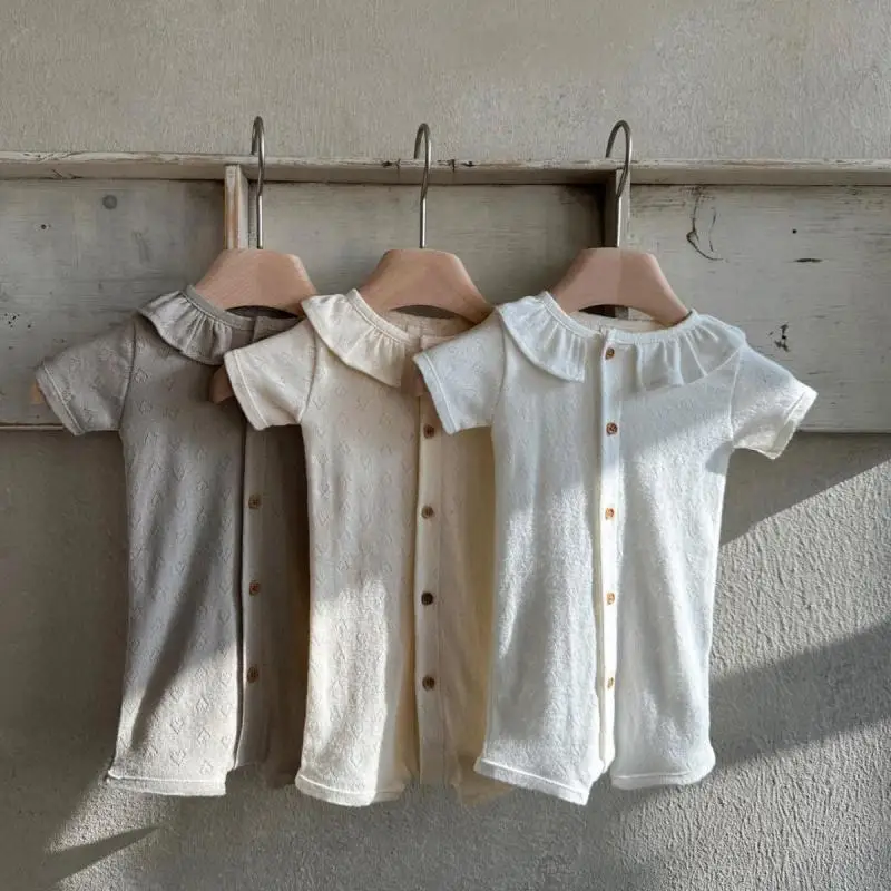 2026 Summer New Baby Short Sleeve Bodysuit Cotton Infant Girl Thin Hollow Out Ruffle Collar Jumpsuit Solid Newborn Clothes 0-24M
2026 Summer New Baby Short Sleeve Bodysuit Cotton Infant Girl Thin Hollow Out Ruffle Collar Jumpsuit Solid Newborn Clothes 0-24M