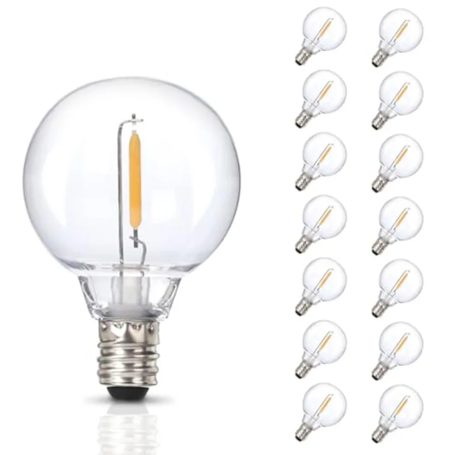 G40 LED Replacement Light Bulbs120V 0.6 Watt E12 Screw Base Shatterproof Globe Bulbs for Outdoor String Lights Dimmable Edison
G40 LED Replacement Light Bulbs120V 0.6 Watt E12 Screw Base Shatterproof Globe Bulbs for Outdoor String Lights Dimmable Edison