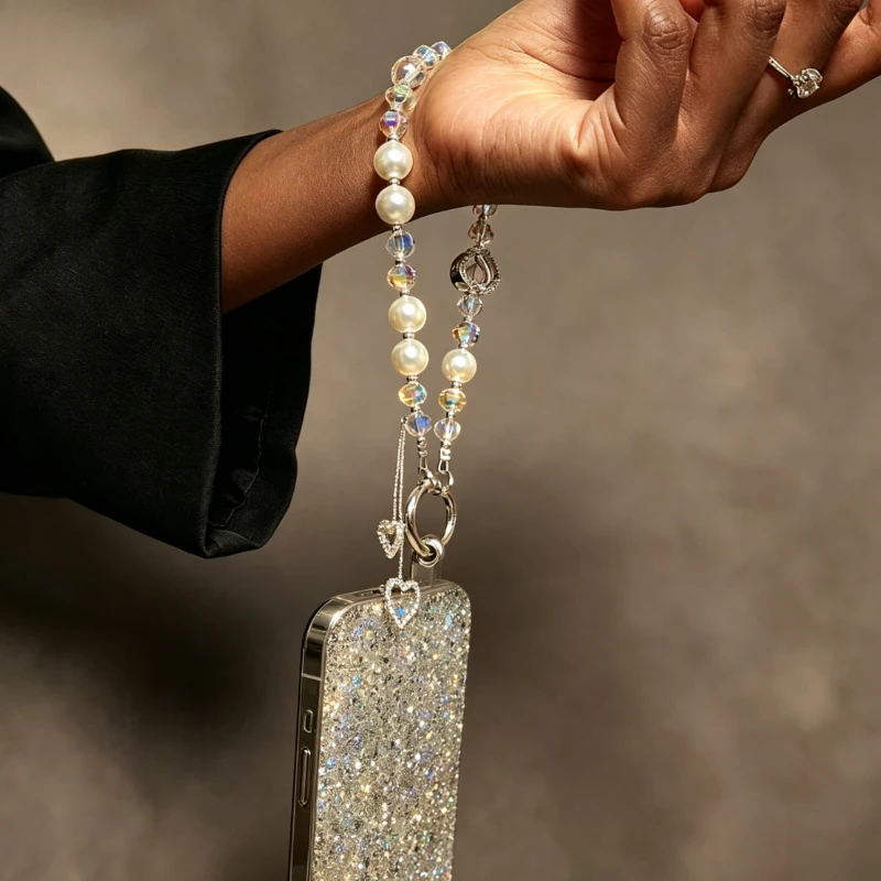 1pc Baroque White Pearl Iridescent Crystal Beaded Phone Lanyard Sparkling Rhinestone Hollow Heart Charm Wrist Strap Detachable Metal Ring Cute Girly Hand Chain Phone Accessory Gift for Women Teen Girls
1pc Baroque White Pearl Iridescent Crystal Beaded Phone Lanyard Sparkling Rhinestone Hollow Heart Charm Wrist Strap Detachable Metal Ring Cute Girly Hand Chain Phone Accessory Gift for Women Teen Girls