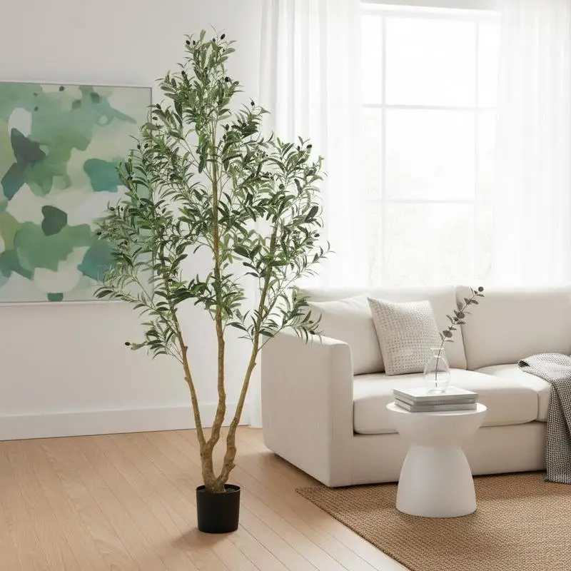 7FT Artificial Olive Tree with Black Pot, Tall Fake Tree with Natural Wood Trunk & Realistic Green Leaves and Fruits, Indoor Faux Plant for Home, Office, Living Room, Corner Decor
7FT Artificial Olive Tree with Black Pot, Tall Fake Tree with Natural Wood Trunk & Realistic Green Leaves and Fruits, Indoor Faux Plant for Home, Office, Living Room, Corner Decor