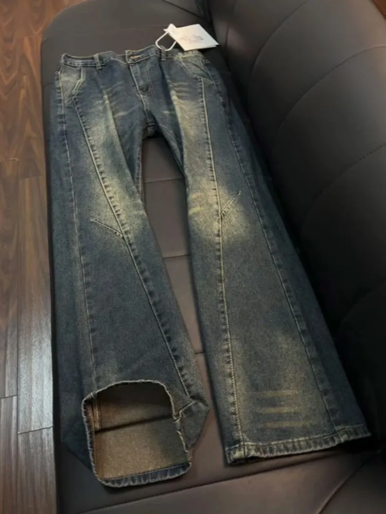 Retro Blue Men's Bell Bottom Jeans American High Street Style Slim Straight Cut Denim Pants Trendy Straight Leg Jeans
Retro Blue Men's Bell Bottom Jeans American High Street Style Slim Straight Cut Denim Pants Trendy Straight Leg Jeans