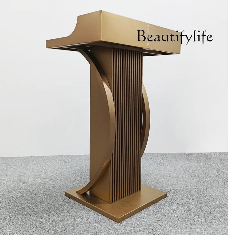 Modern Simple and Fashionable Stainless Steel Podium Light Luxury Creative Reception Desk High-End Speaker's Platform
Modern Simple and Fashionable Stainless Steel Podium Light Luxury Creative Reception Desk High-End Speaker's Platform