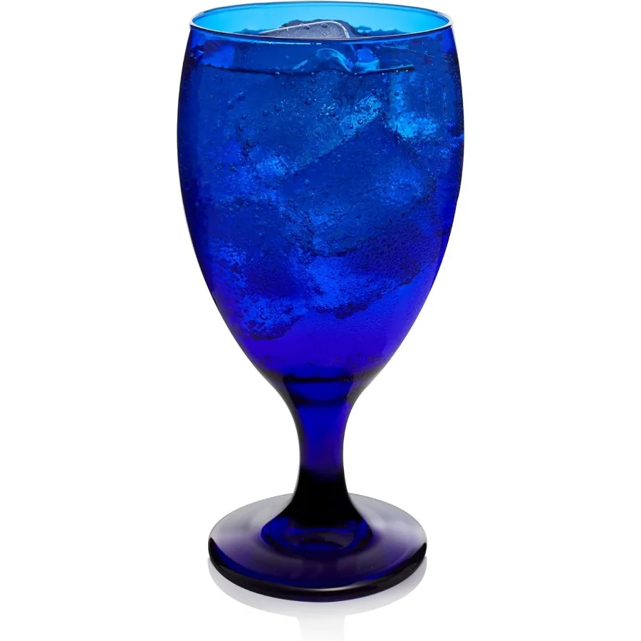 Премьер-кобальтовые стаканы для холодного чая, набор стильных стаканов для питья кобальтового синего цвета из 12 штук, можно мыть в посудомоечной машине, для части