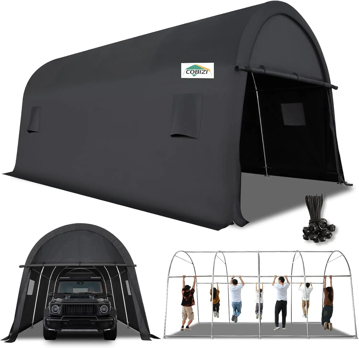 COBIZI Carport 12x20 футов для тяжелых условий эксплуатации, портативный гараж, навес для паспорта с цельностальным металлическим каркасом и вентиляционными отверстиями, круглый стиль для улицы
COBIZI Carport 12x20 футов для тяжелых условий эксплуатации, портативный гараж, навес для паспорта с цельностальным металлическим каркасом и вентиляционными отверстиями, круглый стиль для улицы